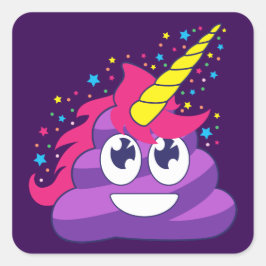 Adesivo Quadrado Emoji de Poop Roxo bonito