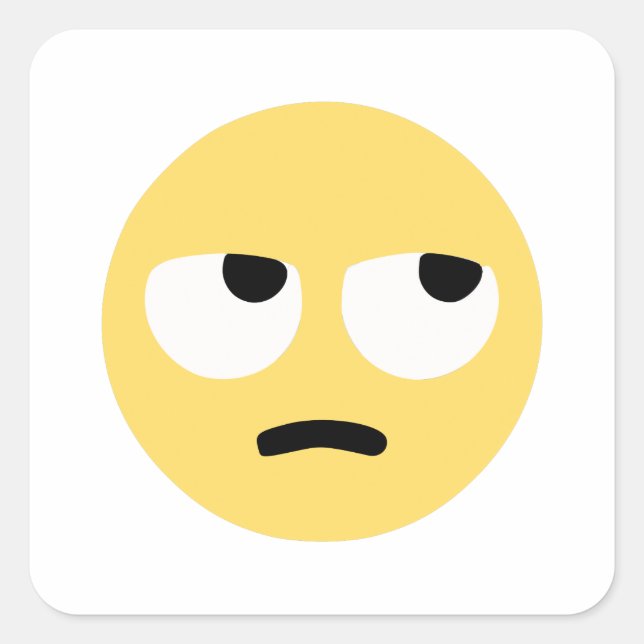 Adesivo Quadrado emoji eye roll (Frente)