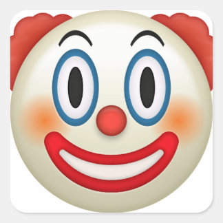 Adesivo Quadrado Emoji, Palhaço Louco