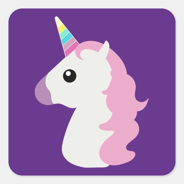 Adesivo Quadrado Emoji Unicorn (Frente)
