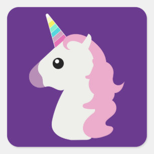 Adesivo Quadrado Emoji Unicorn