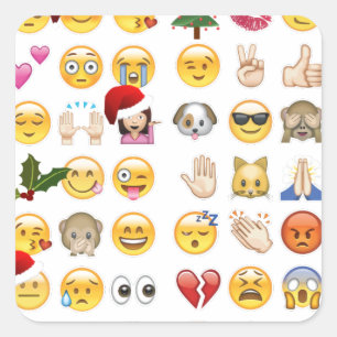 Adesivo Quadrado emojis do Natal