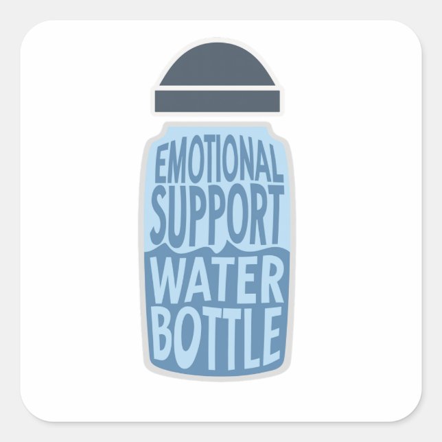 Adesivo Quadrado Emotional Support Water Bottle – Funny  (Frente)