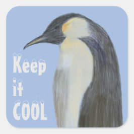 Adesivo Quadrado Emperor Penguin Climate Change Sticker