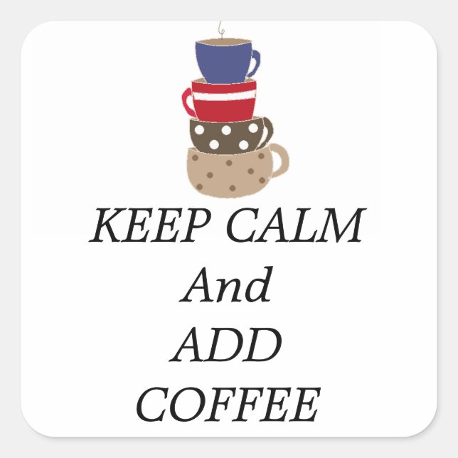 Adesivo Quadrado Empilhar Copas de Café (Frente)