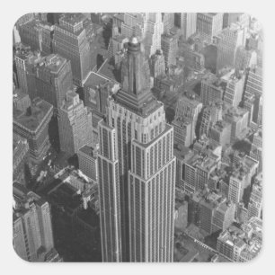 Adesivo Quadrado Empire State Building da antena do vintage da