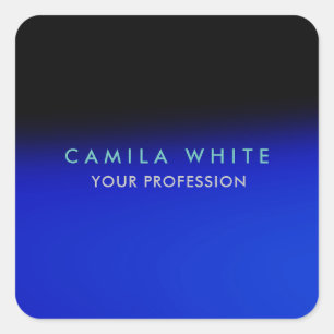 Adesivo Quadrado Empresa de classe profissional elegante azul-notur