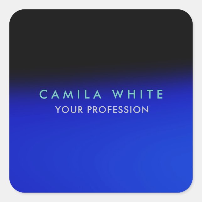 Adesivo Quadrado Empresa de classe profissional elegante azul-notur (Frente)