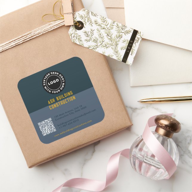 Adesivo Quadrado Empresa de dois tons (Presentear)