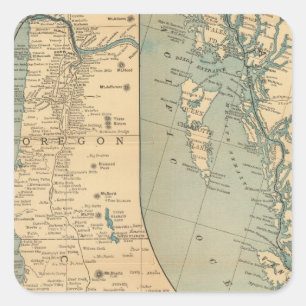 Adesivo Quadrado Empresa de navio a vapor da Costa do Pacífico