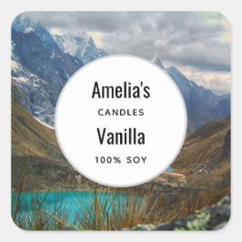 Adesivo Quadrado Empresa de Velas Fotográficas das Montanhas Alpina