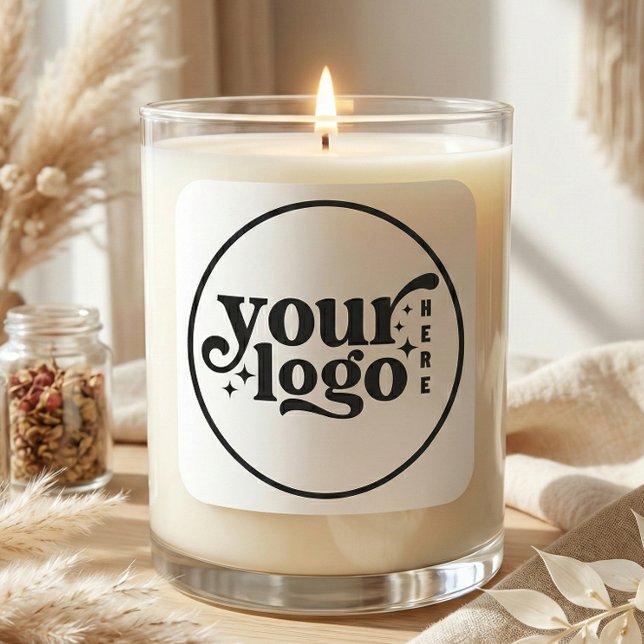 Adesivo Quadrado Empresa Personalizada Seu Logotipo Aqui (Custom Company Business Your Logo Here Square Sticker)