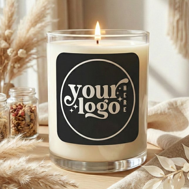 Adesivo Quadrado Empresa Personalizada Seu Logotipo Aqui (Custom Company Business Your Logo Here Square Sticker)