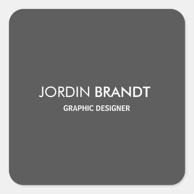 Adesivo Quadrado Empresas de cinzas simples e minimalistas (Frente)