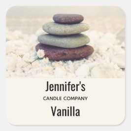 Adesivo Quadrado Empresas de velas do Cairn Meditativas Stones