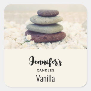Adesivo Quadrado Empresas de velas do Cairn Meditativas Stones