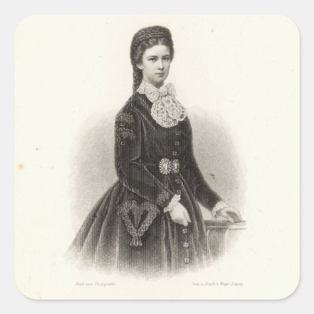 Adesivo Quadrado Empress Elisabeth, Áustria (Frente)