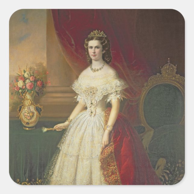 Adesivo Quadrado Empress Elizabeth da Baviera , 1863 (Frente)