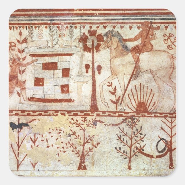 Adesivo Quadrado Empurrada do Príncipe Troiano Troiano Troilus (Frente)