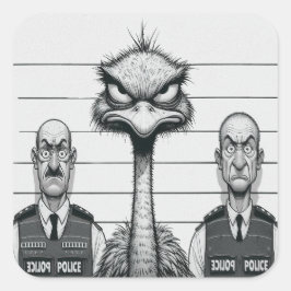Adesivo Quadrado "Emu Police Lineup"