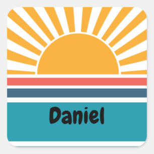 Adesivo Quadrado Encantador de Sol Engraçado