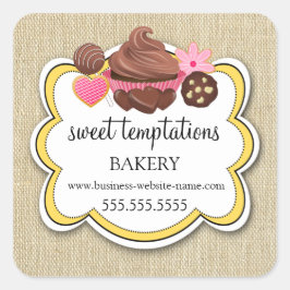Adesivo Quadrado Encapsulamento de padaria de Desserts qualificados