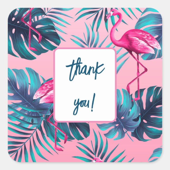 Adesivo Quadrado Encontre-Me Nos Trópicos Férias De Aniversário Das (Frente)