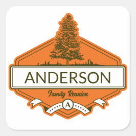 Adesivo Quadrado Encontro Familiar Personalizado