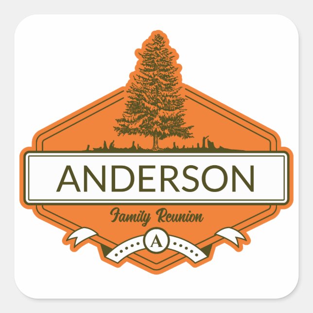 Adesivo Quadrado Encontro Familiar Personalizado (Frente)