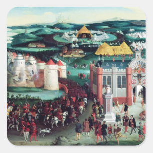 Adesivo Quadrado Encontro no campo do pano de ouro