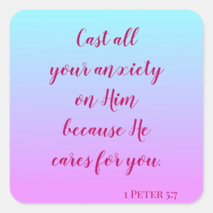 Adesivo Quadrado Encorajar palavras para superar a ansiedade