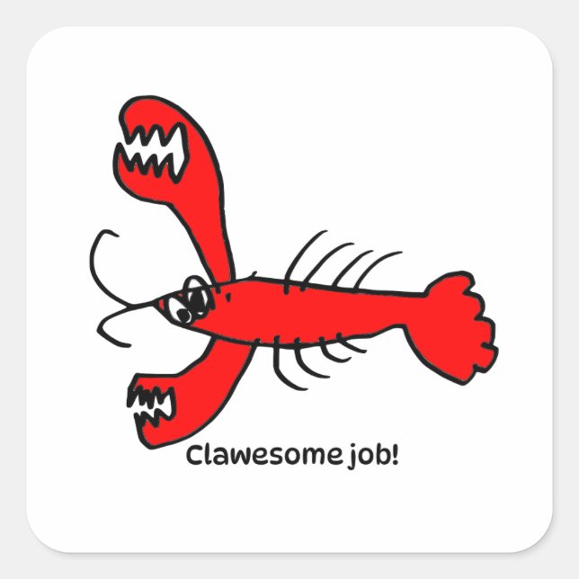 Adesivo Quadrado Encouragement Sticker for Kids - Lobster (Frente)