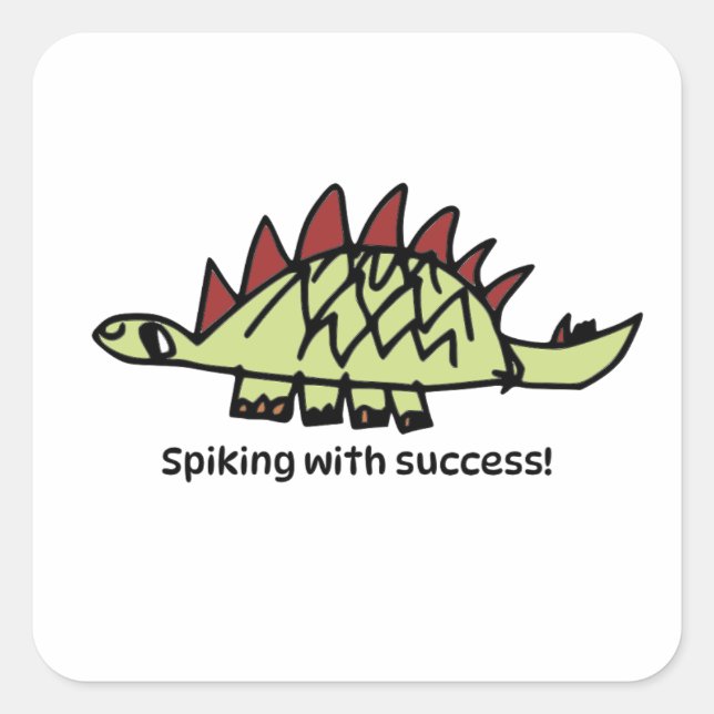 Adesivo Quadrado Encouragement Sticker for Kids - Stegosaurus (Frente)