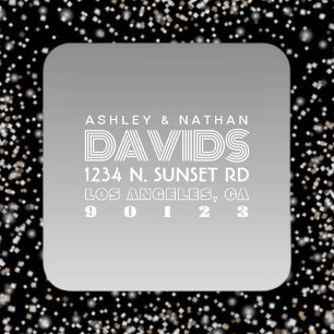 Adesivo Quadrado Endereço de devolução cinza ombre criativo único