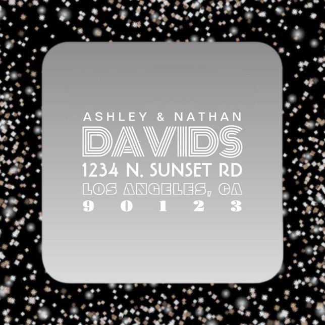 Adesivo Quadrado Endereço de Devolução de Cinzas Criativas Exclusiv (Criador carregado)