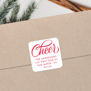 Adesivo Quadrado Endereço de devolução de natal de script animador