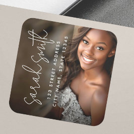 Adesivo Quadrado Endereço de retorno do formando da camada escura d