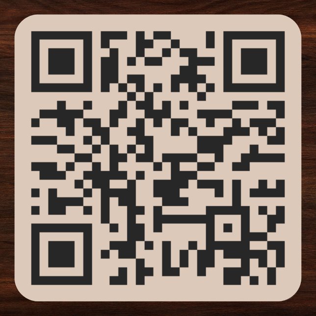Adesivo Quadrado Endereço do Site de Código QR Personalizado do Caf (Create Coffee Brown Custom QR Code Website Address Square Sticker)