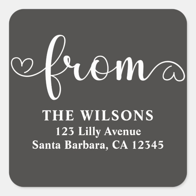 Adesivo Quadrado Endereço Moderno de Devolução (Frente)