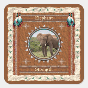 Adesivo Quadrado Energia da Força do Elefante