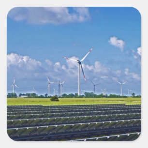 Adesivo Quadrado Energia do alternativo - Solar e Vento