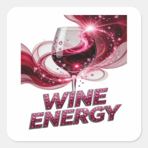 Adesivo Quadrado ENERGIA DO VINHO Rosa Fresco