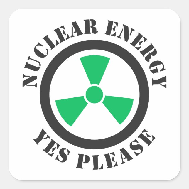 Adesivo Quadrado Energia Nuclear, Sim, Por Favor, Convite À Energia (Frente)