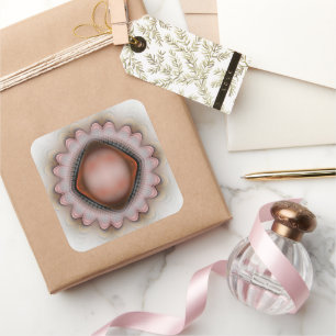 Adesivo Quadrado Enfeite de cristal vermelho brilhante