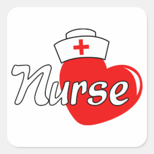 Adesivo Quadrado Enfermeira
