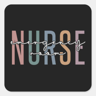 Adesivo Quadrado Enfermeira de emergência RN Presentes futuros