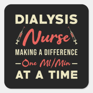 Adesivo Quadrado Enfermeiro-técnico de diálise Nefrologia Diális
