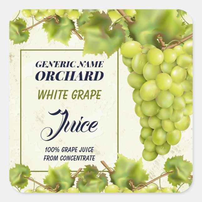 Adesivo Quadrado Engarrafamento por Fruta de Grama (Frente)