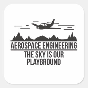 Adesivo Quadrado Engenharia Aeroespacial O Céu É O Nosso Playground