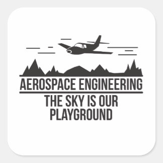 Adesivo Quadrado Engenharia Aeroespacial O Céu É O Nosso Playground